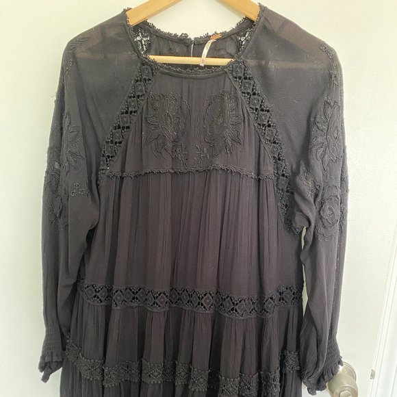 Free People Lace Applique Mini Dress - Picture 1 of 3